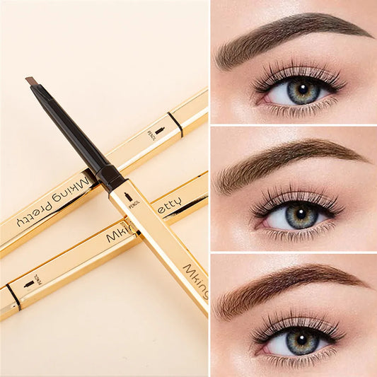 Women's Waterproof Eyebrow Enhancing Pencil with Double Head Pen and Long Lasting Eyebrow Beauty Brush,